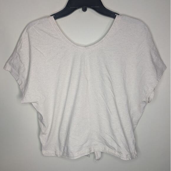 Lululemon It's A Tie Wrap Short Sleeve Tee in Heathered White Opal, Size 10 - Picture 6 of 10